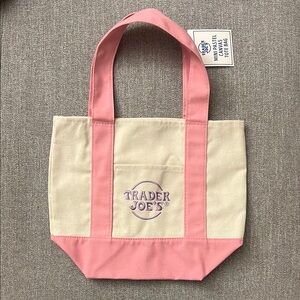 Trader Joes Mini Pastel Canvas Tote Bag